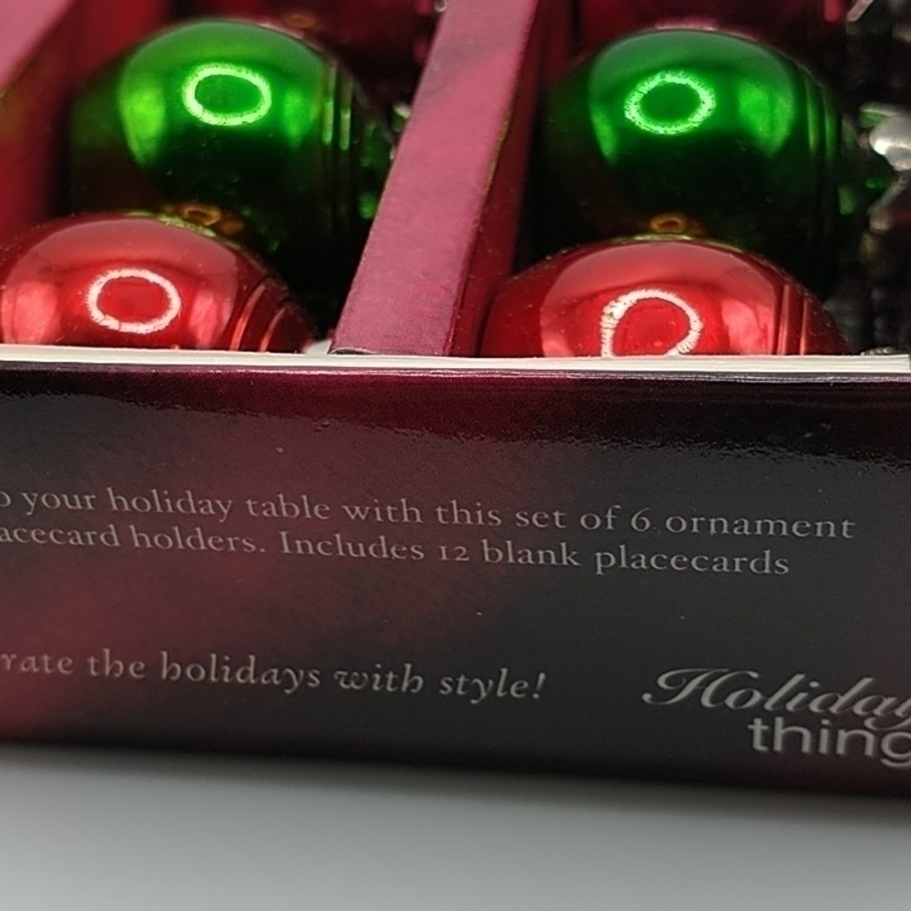 Linens N Things Set of Six Christmas Ornament Placecard Holders with Bla… - Picture 8 of 9